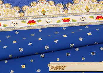 Ткань для пэчворка PEPPY Индийское Сари 146 г/м² 100% хлопок цв.ИС-02 панель синий уп.60х110 см