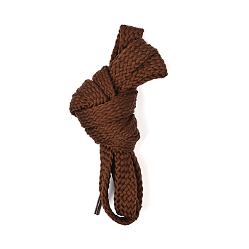 Шнурки плоские 14-16мм 100см турецкое плетение цв.коричневый (10 компл)