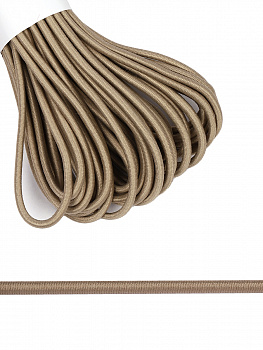 Резинка-шнур 3мм шляпная круглая TBY цв. F308 бежевый рул.10м (±0,5м)