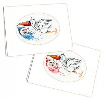 Набор для вышивания РИОЛИС арт.995 Открытка С новорождённым! 11,8х16,4 см