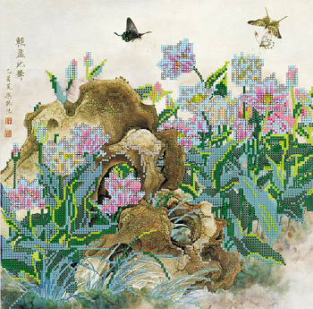 Схема на холсте АБРИС АРТ арт. AC-149 Китайские тюльпаны 30х30 см