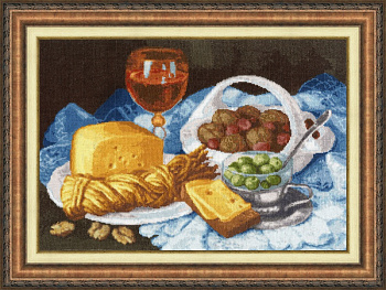 Набор для вышивания крестом ЗОЛОТОЕ РУНО арт. СЖ-048 Натюрморт с сыром 27,3х39,3 см