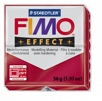 FIMO Effect полимерная глина, запекаемая в печке, уп. 56г цв.рубиновый металлик, арт.8020-28