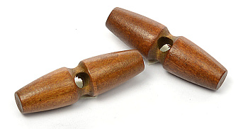 Пуговицы деревянные TBY BT.WD.069 цв.003 коричневый 80L-51мм, 1 прокол, 20 шт