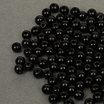 Бусины MAGIC 4 HOBBY круглые перламутр 4мм цв.002 черный уп.500г (15000шт)