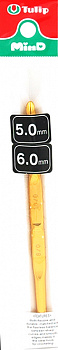 Tulip Крючок для вязания двухсторонний MinD арт.TA-0019E  4,5-5,5мм, сталь / золотистый