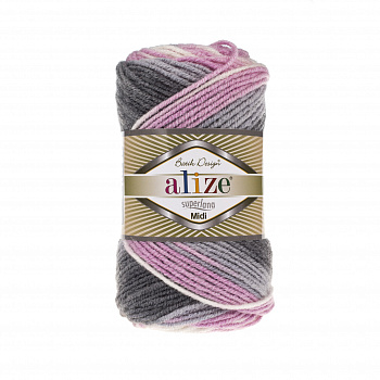 Пряжа для вязания Ализе Superlana Midi Batik (25% шерсть, 75% акрил) 5х100г/170м цв.6955