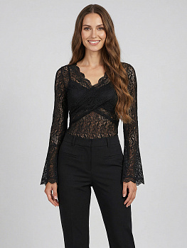 Ткань гипюр стрейч арт.SZ031636 160г/м² ш.150см, цв.черный, уп.25м (+-5м)